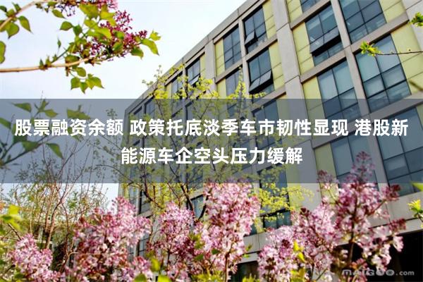 股票融资余额 政策托底淡季车市韧性显现 港股新能源车企空头压力缓解