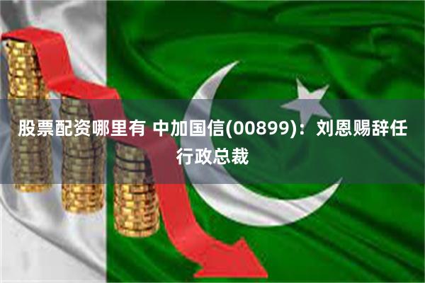 股票配资哪里有 中加国信(00899)：刘恩赐辞任行政总裁