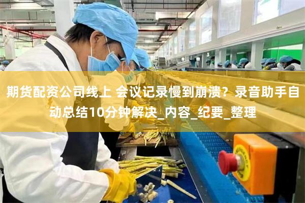 期货配资公司线上 会议记录慢到崩溃？录音助手自动总结10分钟解决_内容_纪要_整理